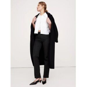 Banana Republic Sloan Straight High Rise Pants Stretch Black Size 4 NWT $100